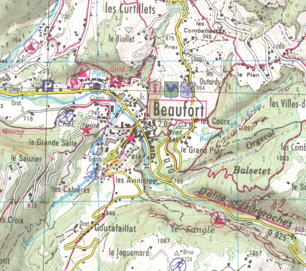 detail IGN 3531OT Megéve-Col de Aravis 1:25t mapa IGN