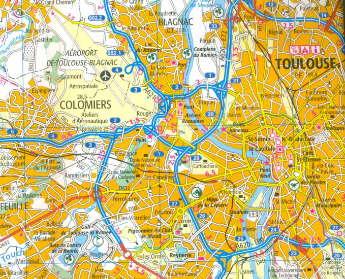 detail IGN 168 Toulouse Pamiers 1:100t mapa IGN
