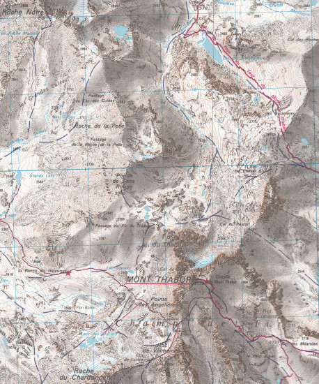 detail IGN 3535OT Nevache Mont Thabor 1:25t mapa IGN