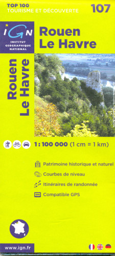 IGN 107 Rouen, Le Havre 1:100t mapa IGN