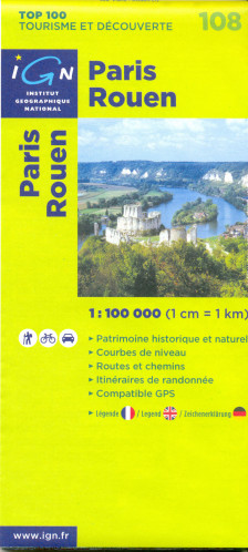 IGN 108 Paris, Rouen 1:100t mapa IGN