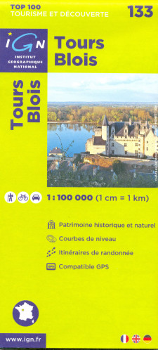 IGN 133 Tours Blois 1:100t mapa IGN