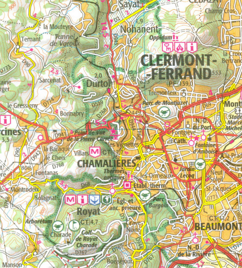 detail IGN 148 Clermont-Ferrand, Mauriac 1:100t mapa IGN
