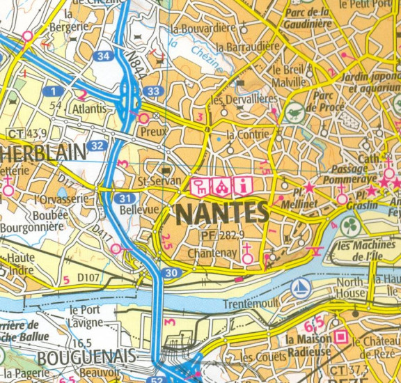 detail IGN 131 Nantes La-Roche-sur-Yon 1:100t mapa IGN