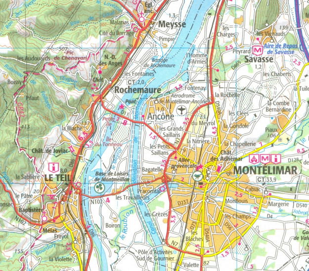 detail IGN 156 Le Puy-en-Velay 1:100t mapa IGN
