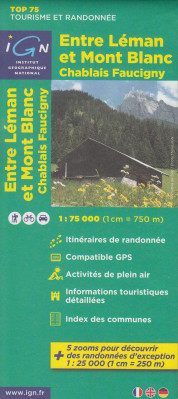 Leman & Mont Blanc entre 1:75t mapa IGN