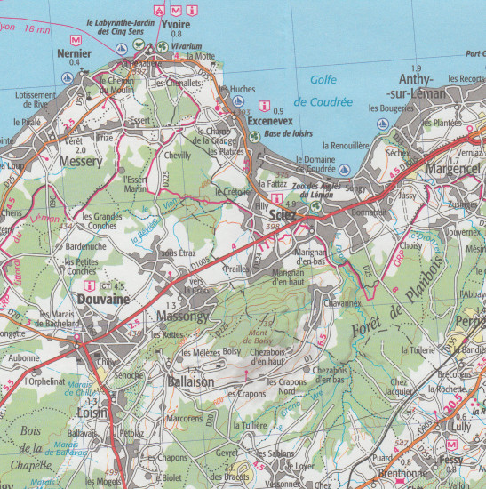detail Leman & Mont Blanc entre 1:75t mapa IGN