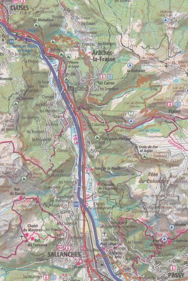 detail Leman & Mont Blanc entre 1:75t mapa IGN