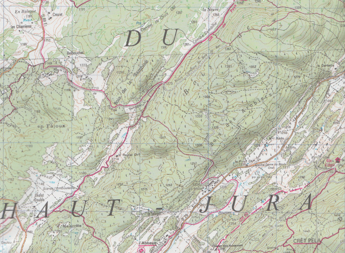 detail Haut-Jura 1:75t mapa IGN