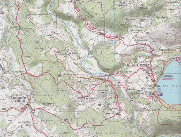 detail Monts d´Ardeche 1:75t mapa IGN