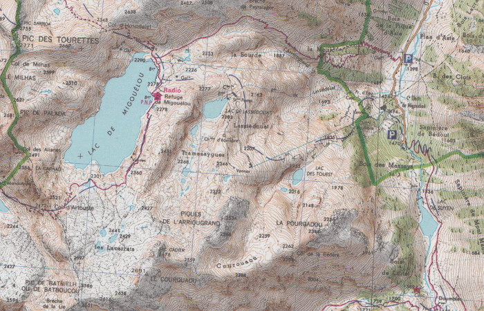 detail Vignemale, Pic de Ger, Vallée d´Ossau 1:75t mapa IGN