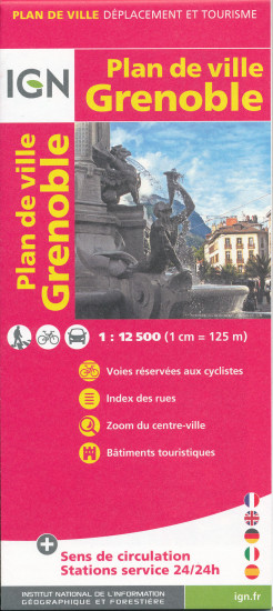 detail Grenoble 1:12,5t plán města IGN