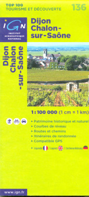 IGN 136 Dijon, Chalon-Sur-Saone 1:100t mapa IGN