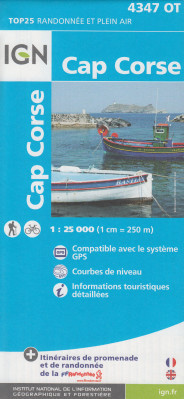 IGN 4347 OT Cap Corse 1:25t mapa IGN