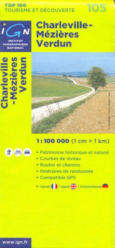 IGN 105 Charleville-Méziers, Verdun 1:100t mapa IGN