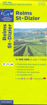 IGN 110 Reims, St-Dizier 1:100t mapa IGN