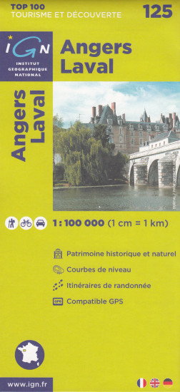 detail IGN 125 Angers, Laval 1:100t mapa IGN