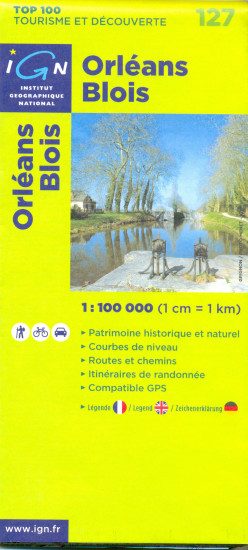 detail IGN 127 Orleans, Blois 1:100t mapa IGN