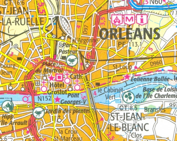 detail IGN 127 Orleans, Blois 1:100t mapa IGN