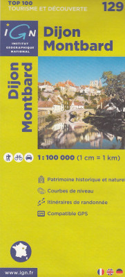 IGN 129 Dijon, Montbard 1:100t mapa IGN