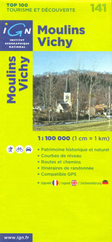 IGN 141 Moulins, Vichy 1:100t mapa IGN