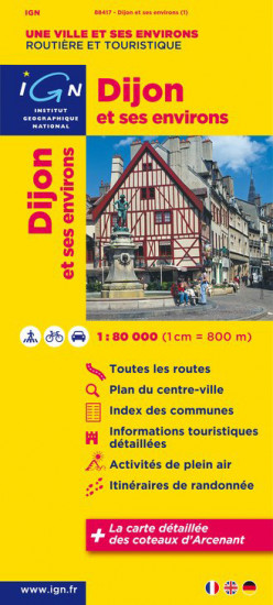 detail Dijon & okolí 1:80t mapa IGN