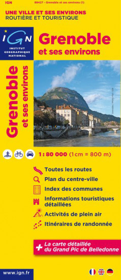 detail Grenoble & okolí 1:80t mapa IGN