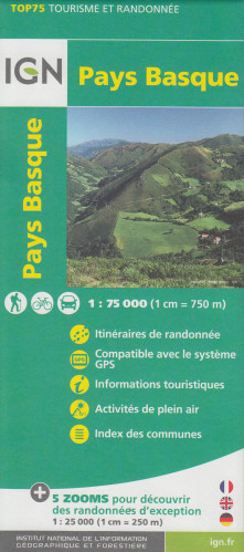 Pays Basque 1:75t mapa IGN