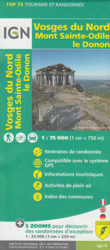 Vosges du Nord, Mont St Odile 1:75t mapa IGN