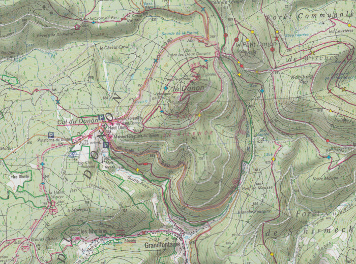 detail Vosges du Nord, Mont St Odile 1:75t mapa IGN