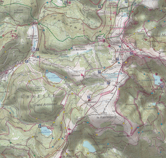 detail Vosges du Sud, Ballon d´Alsace 1:75t mapa IGN