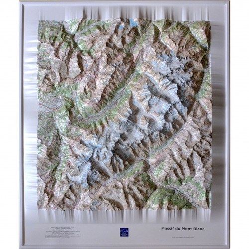 Massif du Mont Blanc reliéfní mapa 1:56.000 IGN