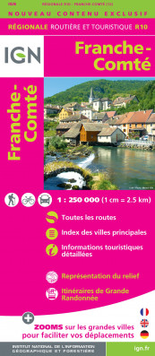 Franche-Comté regionální mapa Francie v měřítku 1:250 000 IGN