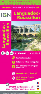 Languedoc / Roussillon regionální mapa Francie v měřítku 1:250 000 IGN