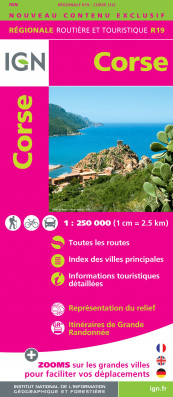 Corse regionální mapa Francie v měřítku 1:250 000 IGN