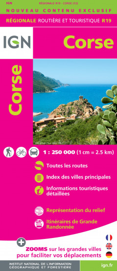 detail Corse regionální mapa Francie v měřítku 1:250 000 IGN