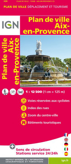 detail Aix-en-Provence 1:12,5t plán města IGN
