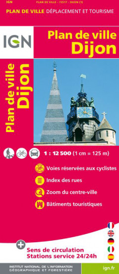 detail Dijon 1:12,5t plán města IGN