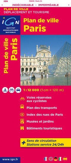 detail Paříž 1:12t plán města IGN