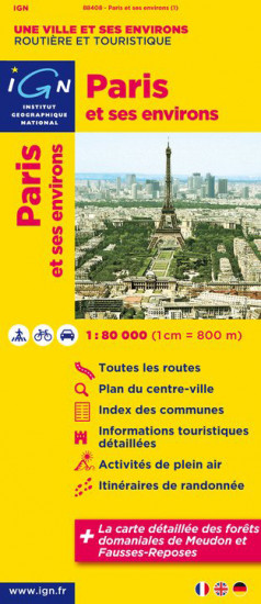 detail Paříž & okolí 1:80t mapa IGN