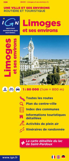 detail Limoges & okolí 1:80t mapa IGN