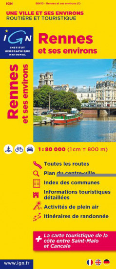 detail Rennes & okolí 1:80t mapa IGN