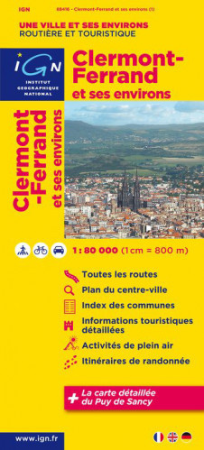 Clermont-Ferrand & okolí 1:80t mapa IGN