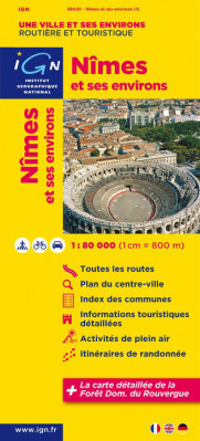 Nîmes & okolí 1:80t mapa IGN
