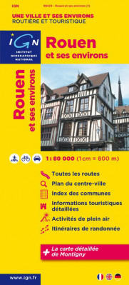 Rouen & okolí 1:80t mapa IGN