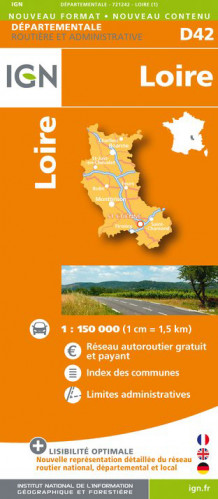 Loire departement 1:150.000 mapa IGN