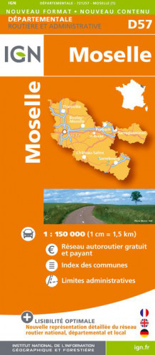 Moselle departement 1:150.000 mapa IGN