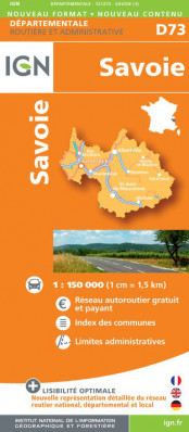 Savoie departement 1:150.000 mapa IGN