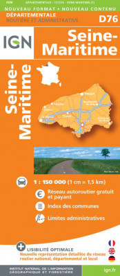Seine-Maritime departement 1:150.000 mapa IGN