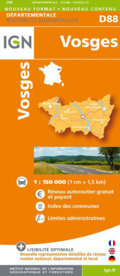 Vosges departement 1:150.000 mapa IGN